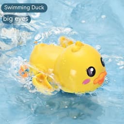 image-Baby Bath Toys Children Playing Water Small Yellow Duck Swimming Playing Water Little Duck Little Turtle