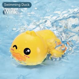 image-Baby Bath Toys Children Playing Water Small Yellow Duck Swimming Playing Water Little Duck Little Turtle