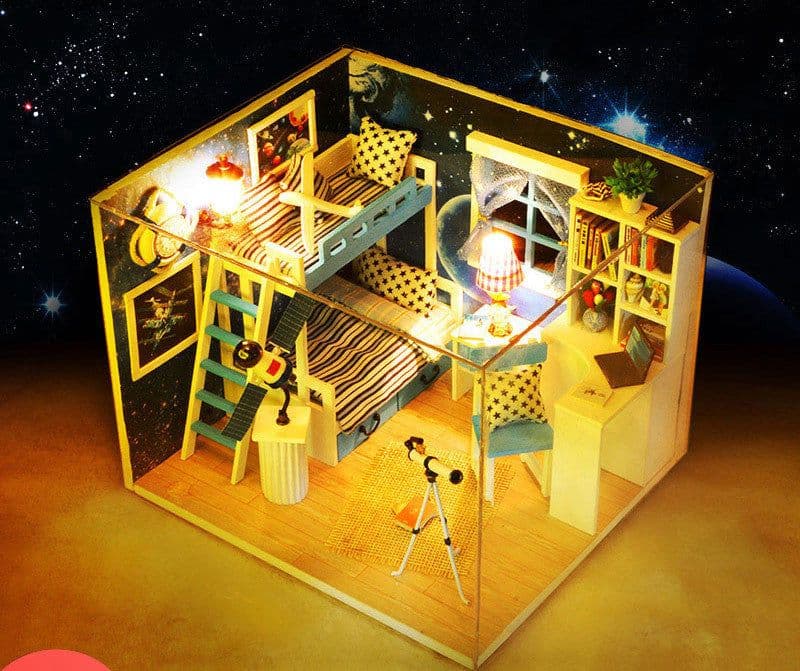 image-Small house model assembled villa house toy