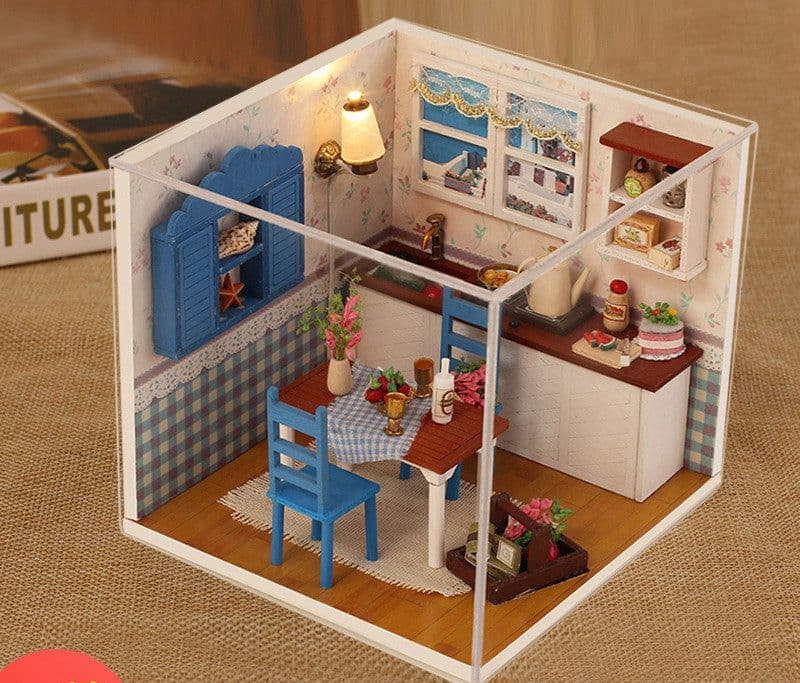 image-Small house model assembled villa house toy