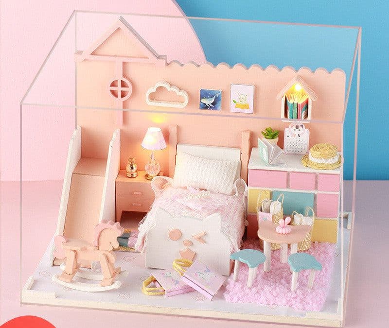image-Small house model assembled villa house toy