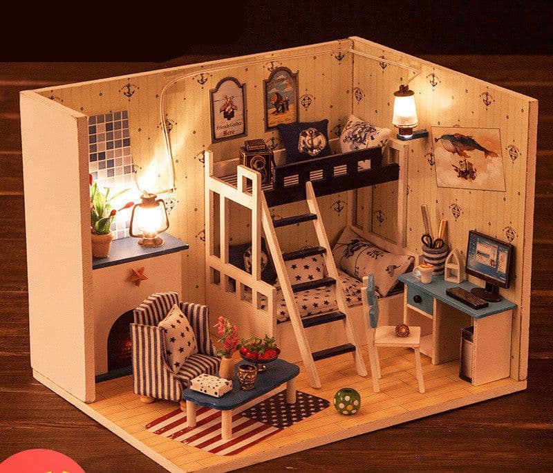image-Small house model assembled villa house toy