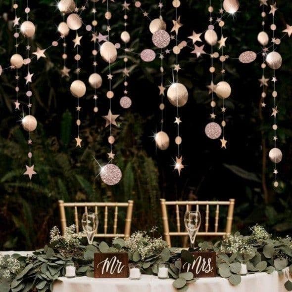 image-Eid Muabrak Decoration 4M Gold Black Paper Garland
