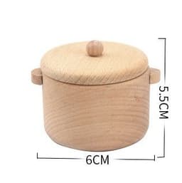 image-1-6 Years Old Solid Wood Wooden Simulation Microwave Oven Gas Stove Cooking Play House Toy
