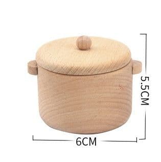 image-1-6 Years Old Solid Wood Wooden Simulation Microwave Oven Gas Stove Cooking Play House Toy