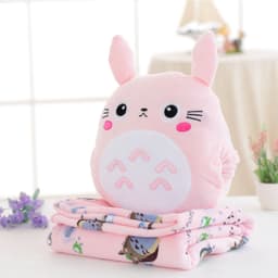 image-Cartoon Plush Pillow Blanket 3-in-1 - Car Travel
