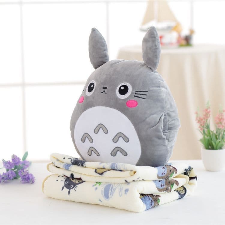 image-Cartoon Plush Pillow Blanket 3-in-1 - Car Travel