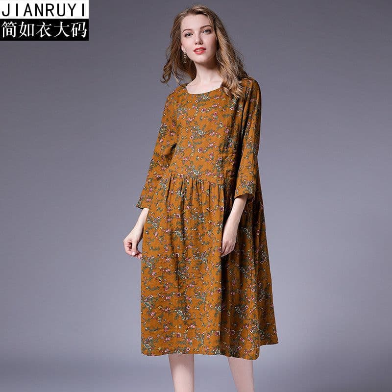 image-Jane Cotton Dress - Black Floral Autumn Pleated