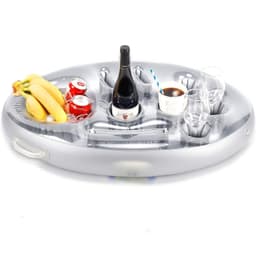 image-PVC Inflatable Drink Holder Cup Seat Porous Coaster Fruit Wine Mobile Phone Water Inflatable Ice Bed Swimming Pool Dinner Plate