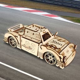 image-Handmade DIY Wooden Sports Car Model 3D Puzzle Puzzle