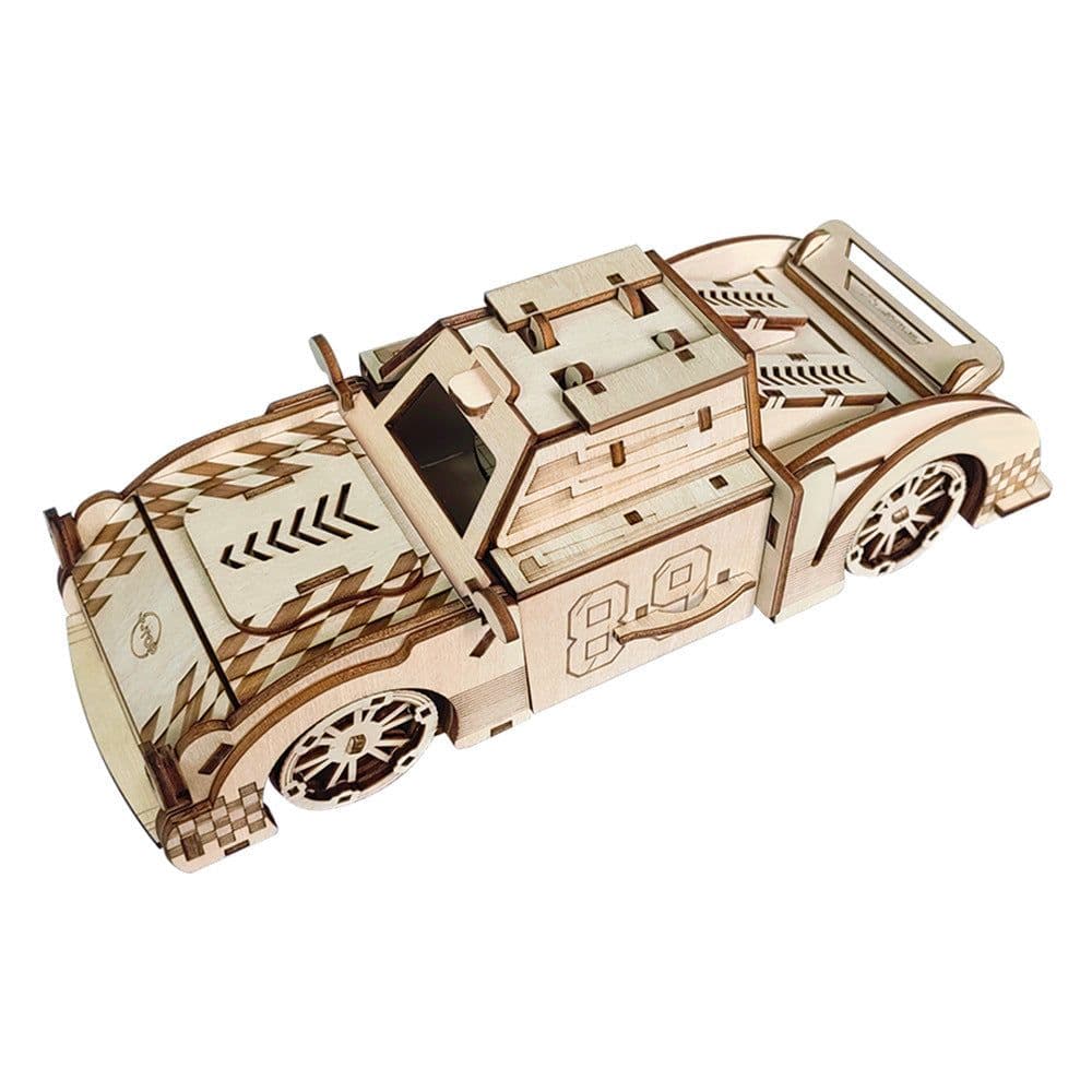 image-Handmade DIY Wooden Sports Car Model 3D Puzzle Puzzle