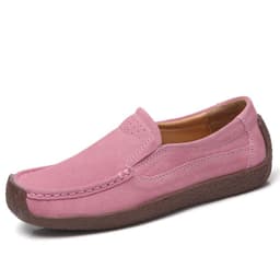 image-Women's Cowhide Loafers, Flat Heel, Casual Bean Shoes, Sizes 35-43, Low Top