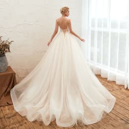 image-Starry Sky Luxury ig Tail Is Thin Baeakless Dream Master Wedding Dress