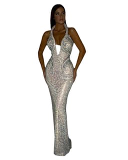 image-Sexy Sequined Banquet Dress Sheath Trailing Evening Dress