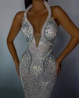image-Sexy Sequined Banquet Dress Sheath Trailing Evening Dress