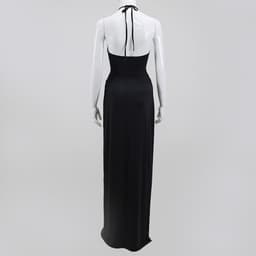 image-Women's Sexy Fashion Halter Neck Cutout Lace-Up Long Skirt