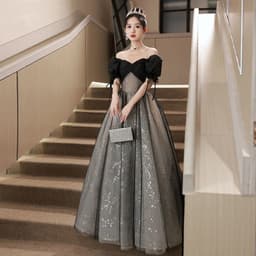 image-Off-shoulder Evening Dress High Sense Annual Birthday Performance Princess Dress