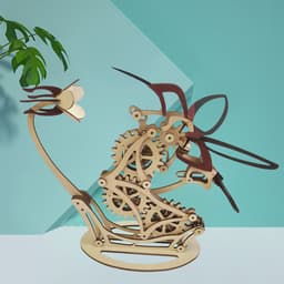 image-Mechanical Hummingbird 3D Stereo Wooden Painting Puzzle Hand-assembled Toys Crafts