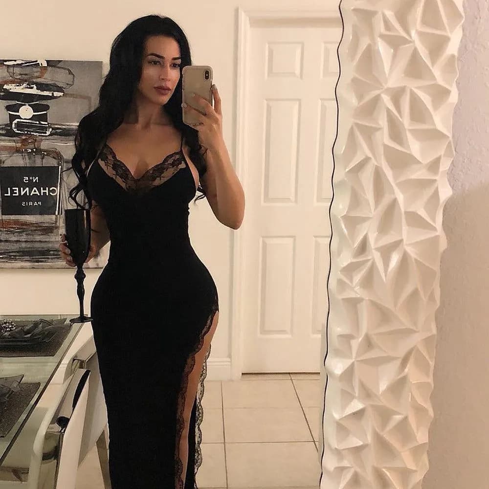 image-New Deep V Slit Dress
