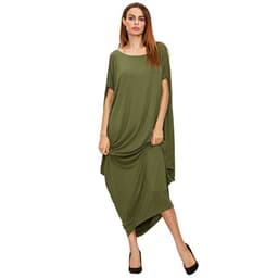 image-Loose Dress Cross-border Aliexpress Amazon Wish Explosion Solid Color Pleated Long Skirt