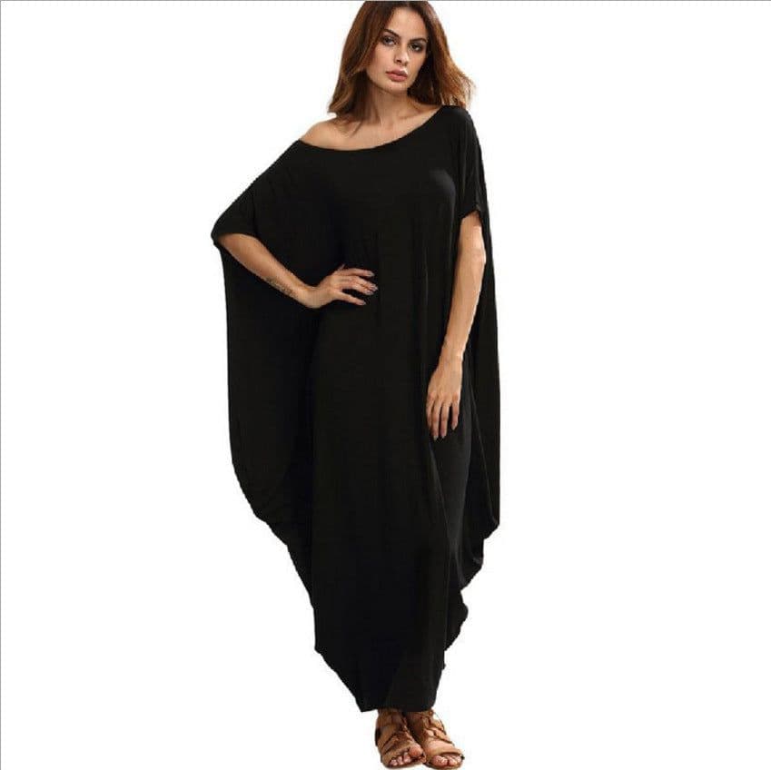image-Loose Dress Cross-border Aliexpress Amazon Wish Explosion Solid Color Pleated Long Skirt