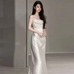 image-Satin Light Wedding Dress French White