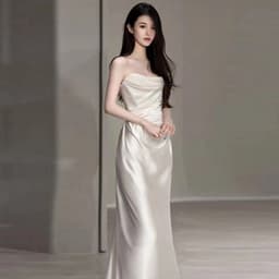 image-Satin Light Wedding Dress French White