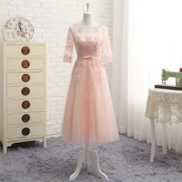 image-New Spring And Autumn Wedding Mid-Length Banquet Evening Dress In Sleeves For Girlfriends And Bridesmaid Dresses