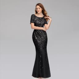 image-Large Size Evening Dress Foreign Trade Amazon Hot Sale European And American Version Pearl Mesh Fishtail Slim Sexy Women'S Clothing In Stock