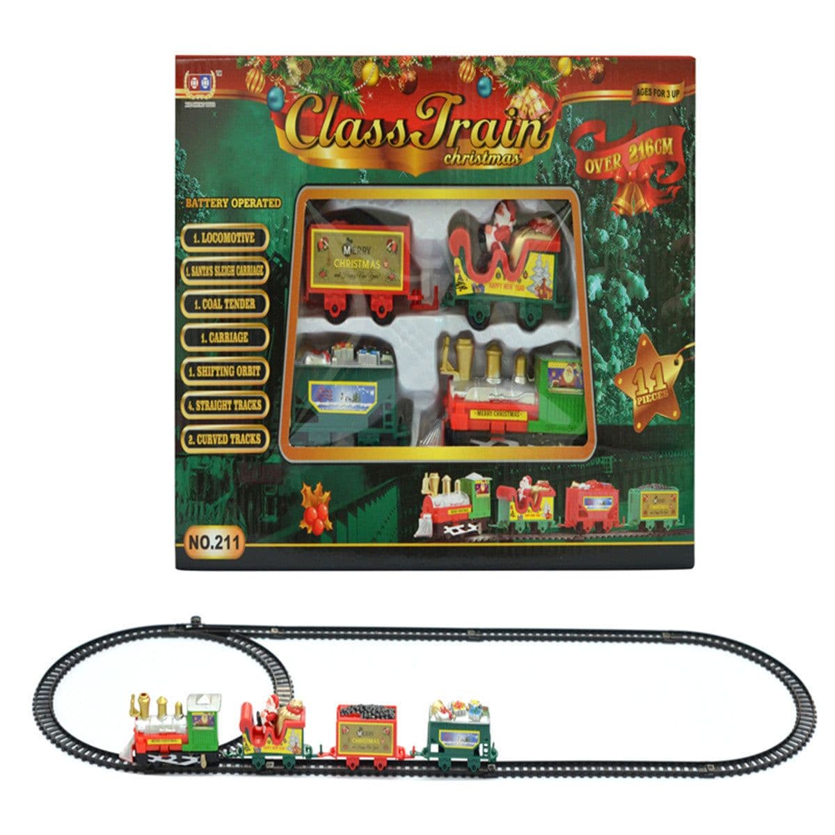 image-Children's Electric Educational Toys Christmas Train Baking