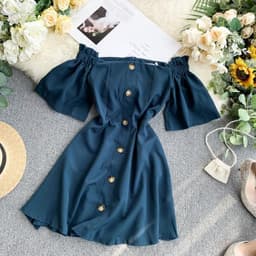 image-Single - breasted waist dress