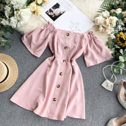 image-Single - breasted waist dress