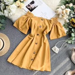 image-Single - breasted waist dress