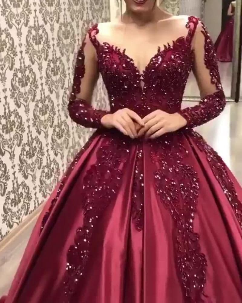 image-new European and American foreign trade women's independent station hot stamping big swing sexy long dress tailing banquet evening dress