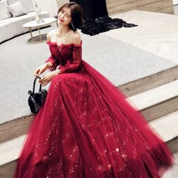 image-Female Party Red Toast Evening Dress