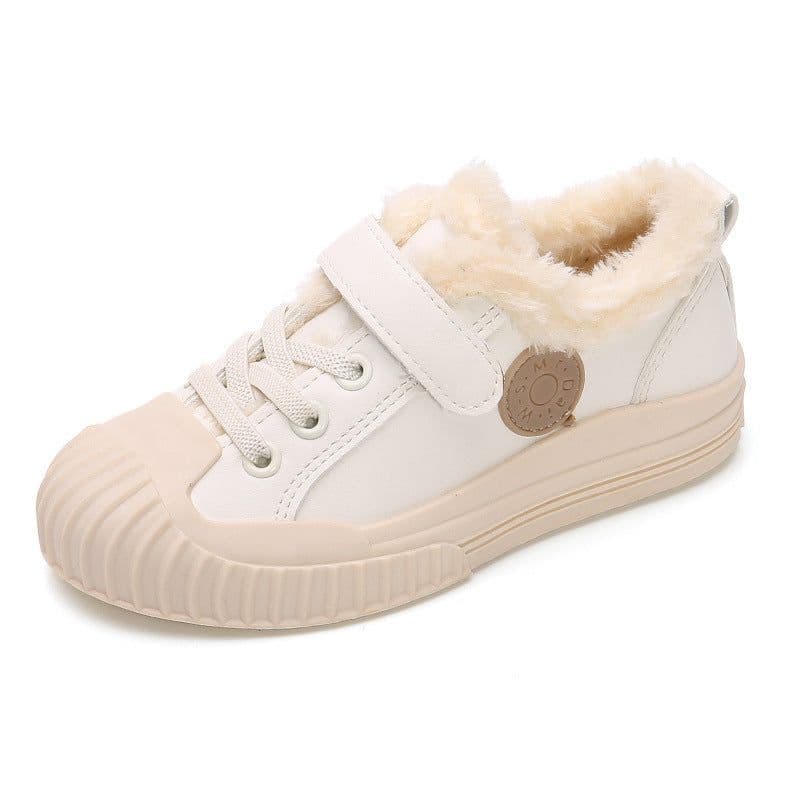 image-Fashion Boys Toe Shoes Plus Velvet Sneakers