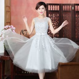 image-new mid-length pink evening dress banquet double shoulder graduation dress