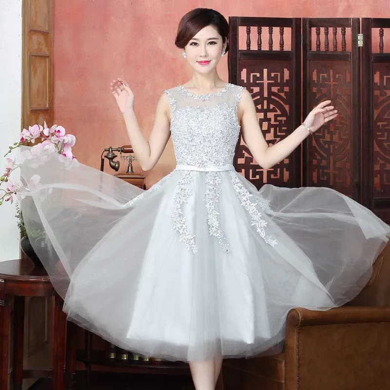 image-new mid-length pink evening dress banquet double shoulder graduation dress