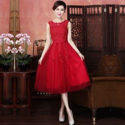 image-new mid-length pink evening dress banquet double shoulder graduation dress