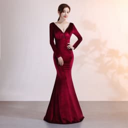 image-Velvet Evening Dress Mermaid Dress