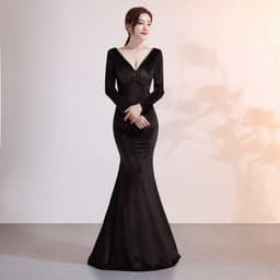 image-Velvet Evening Dress Mermaid Dress