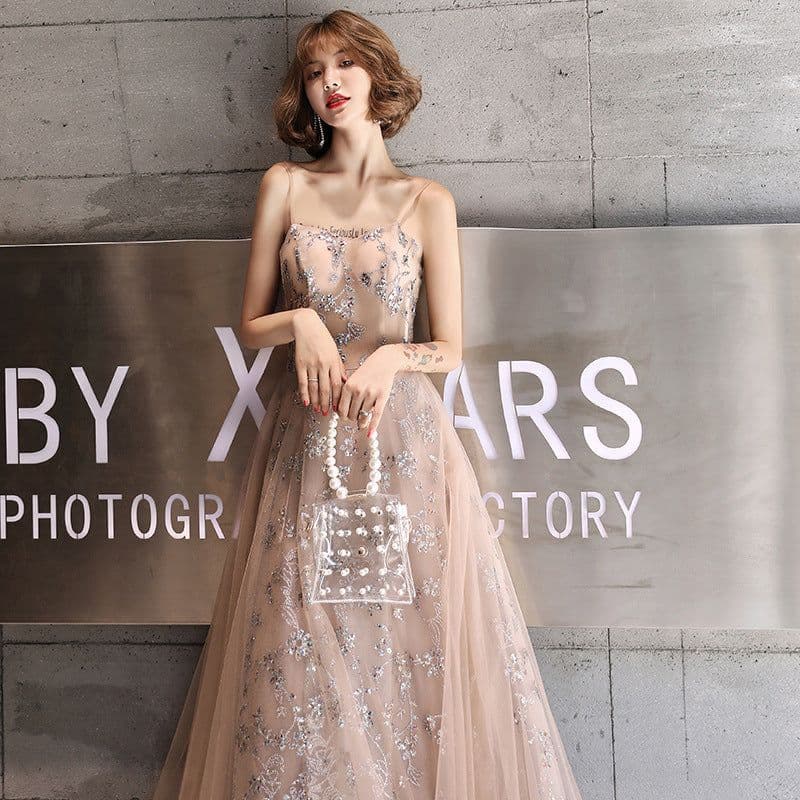 image-A Strappy Shoulder Fairy Evening Gown