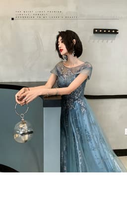 image-New Dreamy Temperament Heavy Industry Banquet Evening Dress