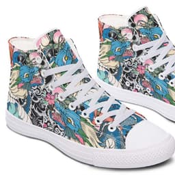 image-Printed Couple High Top Canvas Shoes