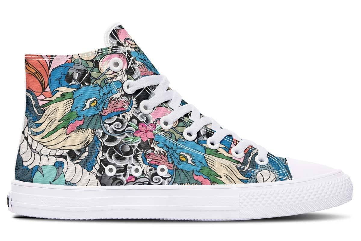 image-Printed Couple High Top Canvas Shoes
