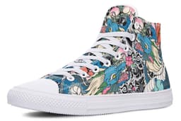 image-Printed Couple High Top Canvas Shoes