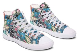 image-Printed Couple High Top Canvas Shoes