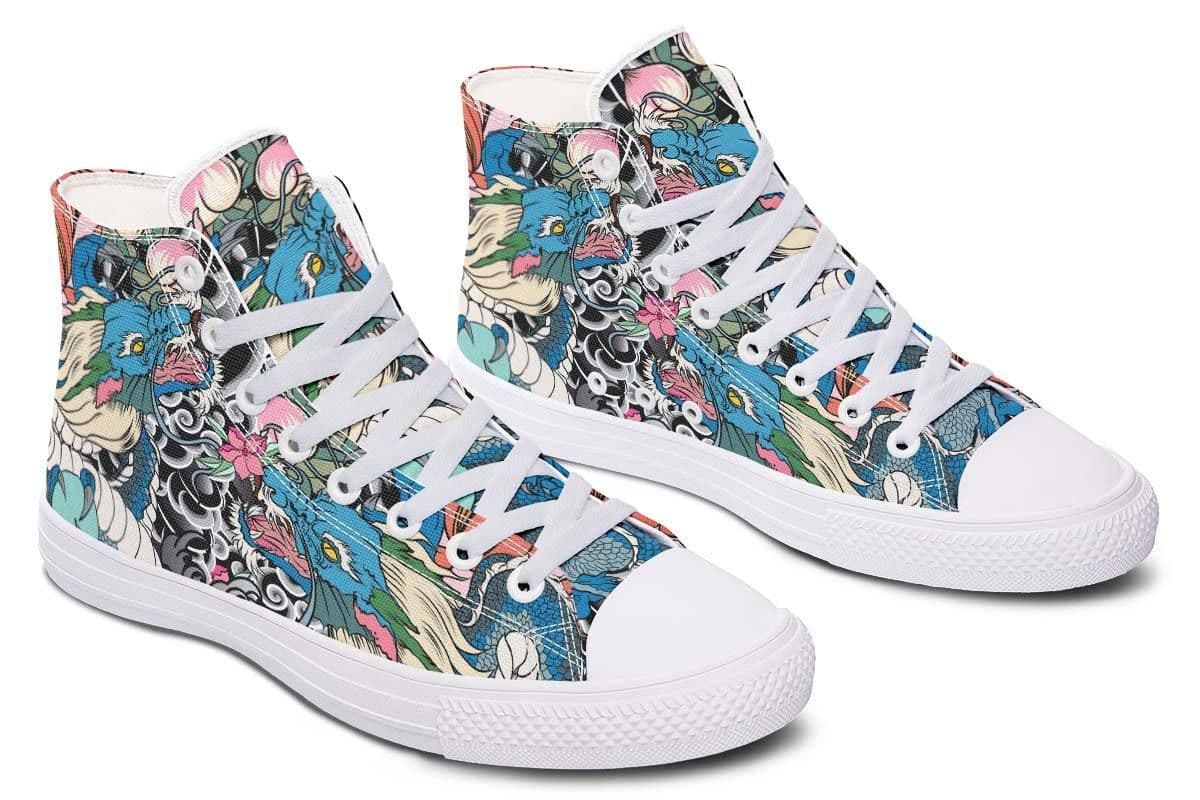 image-Printed Couple High Top Canvas Shoes
