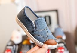 image-Fashion Personality Children's Denim Canvas Shoes