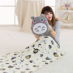 image-Cartoon Plush Pillow Blanket 3-in-1 - Car Travel